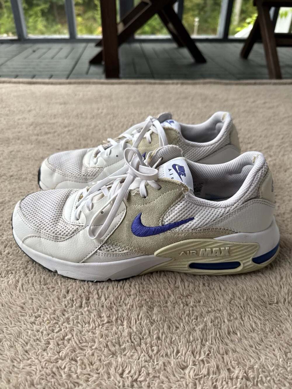 Nike Air Max Excee Size 10 White Lapis Purple Sneakers